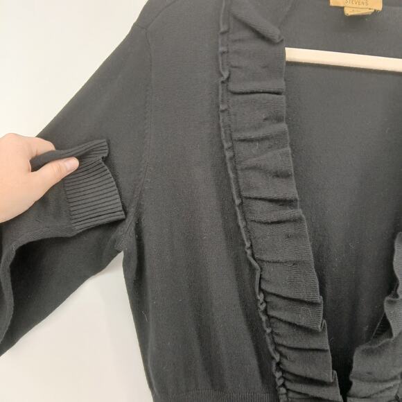 Vintage Y2K Ruffle Waterfall Cardigan Duster Size SM Boho Romantic Feminine - Picture 2 of 9